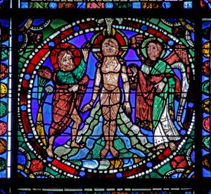 The Life of Christ-vinduet: Jordan Baptism (w50) av French School