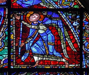 The Life of Christ-vinduet: en engel (w50) av French School