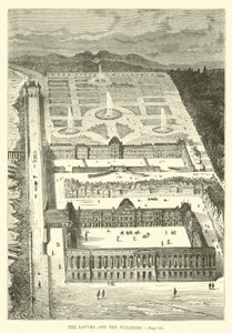 Louvre og Tuileriene av French School