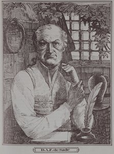 Markisen de Sade (1740-1814) i fengselet av French School