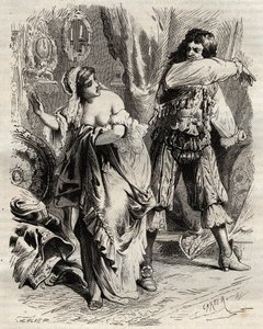 The Marquis of Montespan, Louis Henri (Louis-Henri) de Pardaillan de Gondrin (1640-1691), slapped his wife, the Marquise of Montespan (Francoise Athenais) by Rochechouart Mortemart (or Madame de Montespan) (1640-1707), for she refused to him by order of Ki av French School