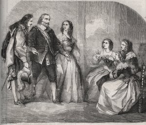 The Marquis of Montespan, Louis Henri (Louis-Henri) de Pardaillan de Gondrin (1640-1691) (on the left) came to propose to the marriage of Francoise Athenais (Francoise-Athenais) of Rochechouart Mortemart (then Marquise de Montespan or Madame de Montespan av French School