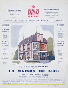 The Modern House er et sinkhus, annonse fra magasinet LArt Menager, mai 1927 av French School