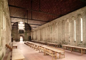 The Monkss Refectory, innvendig utsikt over klosteret, 1217 av French School