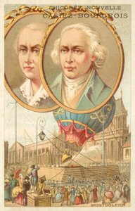 Montgolfier Brothers (chromolitho) av French School