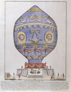 Montgolfier Brothers ballongeksperiment på Chateau de la Muette, 21. november 1783 av French School