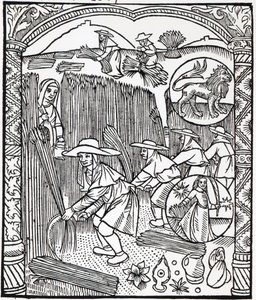 August måned, fra en gjeterkalender, 1496 av French School