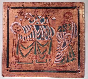 The Nativity (champleve-emalje på kobber) av French School