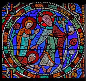 The Passion window: Resurrection - Appearance to Magdalene (w51) av French School