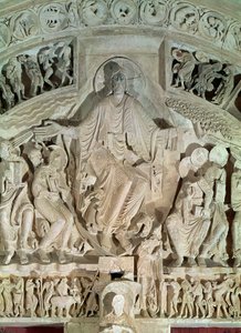 Pinsen, fra tympanumen til sentralportalen, ca.1120 av French School