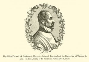 Portrettet av Pontus de Tyard (gravering) av French School