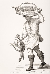 Fjærkrehandleren, etter et tresnitt fra 1500-tallet av Cesare Vecellio (1521-1601) fra 