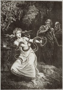 Pythia, fra LHistoire de la Magie av Paul Christian, illustrert i History of Magic, utgitt sent på 1800-tallet av French School
