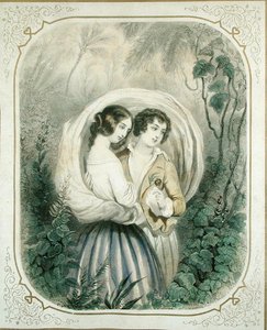 The Return from the Walk, fra Paul et Virginie av Henri Bernardin de Saint-Pierre (1737-1814) av French School