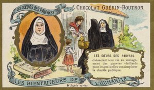 De fattiges søstre (chromolitho) av French School