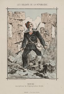 Republikkens soldater. Sjømenn: apostlene for tvangsekspropriasjon (farge litho) av French School