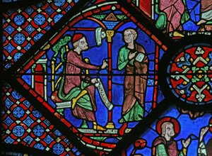 St James Window: Magikeren Almoniges (Hermoniges) sender sin disippel Filetus til St James (w5) av French School