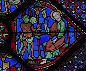 St James Window: demoner klager til St James (w5) av French School
