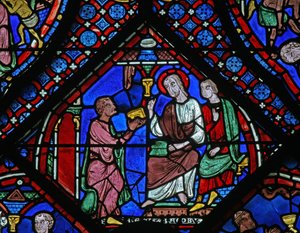 The St James Window: han møter Filetus med sin magiske bok (w5) av French School