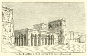 The Temples of Philae, restaurert i henhold til den egyptiske kommisjonen (gravering) av French School