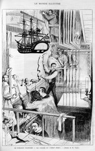 The Theatre illustrates: behind the scenes of the “Chat noir”. Engraving in “Le monde illustrious”, “” 1888. av French School