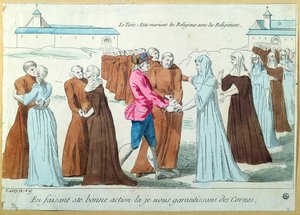 The Third Estate Marrying Monks to Nons, ca. 1792 av French School