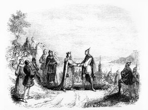 Traktaten Saint Clair-sur-Epte mellom Charles III Den Enkle (879-929) Kongen av Frankrike (898-923) og Rollo Viking i 911 av French School