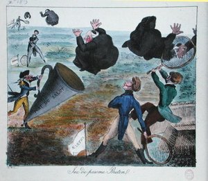 Den uvelkomne mottakelsen av misjonærene i Bretagne, desember 1819 (gravering) av French School