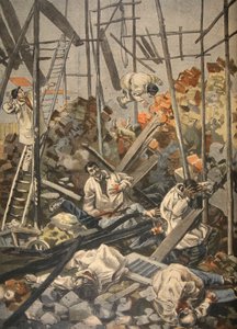 Ulykken ved Chesnay, illustrasjon fra Le Petit Journal: Supplement illustre, 1898 av French School