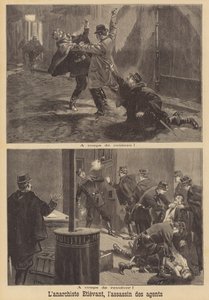 Anarkisten Georges Etievant angriper politifolk i Paris av French School