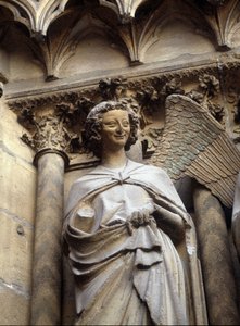 Engelen med smilet til Cathedrale de Reims av French School