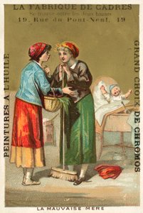 Den dårlige moren (chromolitho) av French School