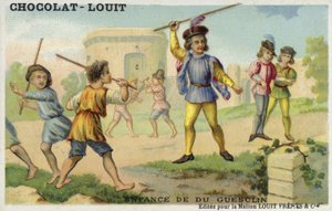 Barndommen til Bertrand du Guesclin av French School