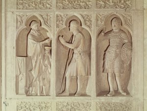 En ridders nattverd, detalj fra vestenden av skibet, 1245-57 av French School
