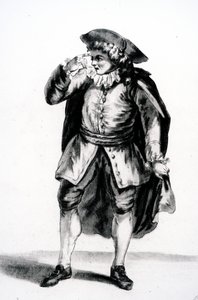 Kostymet til Arnolphe, fra The School for Wives av Moliere av French School