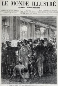 Krisen 16. mai: lesing av aviser - i "Le monde illustrious"" av mai 1877 av French School