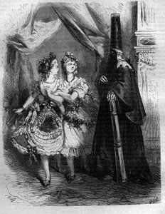 Døtrene til "haremet" til kongen av Frankrike Ludvig XV sa Bien-Aimž (1710-1774). Gravering i "Histoire des Papes-Rois-Queen and Empereurs a travers les centuries"" av Maurice Lachatre av French School