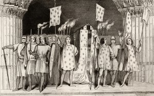 Det døde spedbarnet Jean I (1316) den posthume utropte til konge ved begravelsen hans, fra 