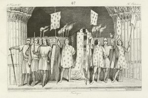 Det døde spedbarnet John I utropte til konge av Frankrike, 1316 av French School