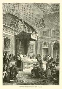 Dødsleiet til Ludvig XIV av French School