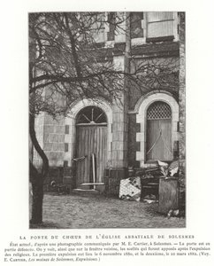 Døren til koret til klosterkirken i Solesmes, Frankrike av French School