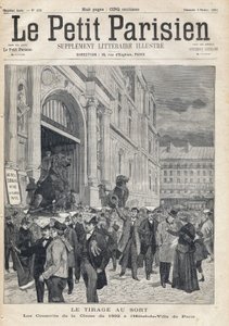 The draw: the conscripts of the 1892 class at the Paris City Hall. One of the newspaper " Le petit Parisien”” on 5/02/1893 (engraving) av French School