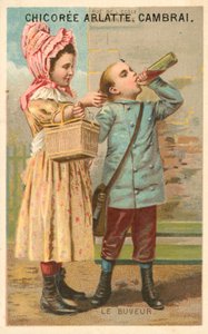 Drikkeren (chromolitho) av French School