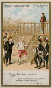 Henrettelsen av kong Ludvig XVI av Frankrike, 21. januar 1793. (chromolitho) av French School