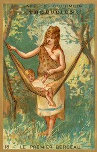 Den første vuggen (chromolitho) av French School