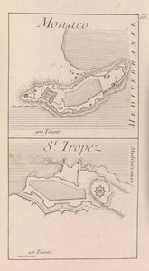 Festningsverkene i Monaco og St. Tropez, ca. 1760 (trykk) av French School