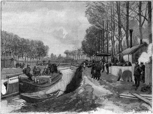 The funicular hauling of boats on the canals in Joinville le Pont, following the Maurice Levy system. av French School