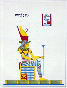 Gudinnen Neith, illustrasjon fra Pantheon Egyptien: samling av mytologiske karakterer fra det gamle Egypt av Jean-Francois Champollion, utgitt ca. 1986 av French School