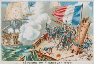 Heltemodet til det franske krigsskipet Vengeur du Peuple, 1794. av French School