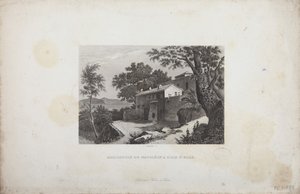 Huset til Napoleon på øya Elba, gravert av Schroeder av French School